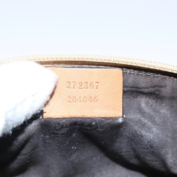 GUCCI GG Canvas Pouch Leather Outlet Beige Gold 272367 Auth 92704 - Picture 10 of 16